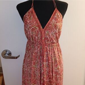 Paisley Silk Halter Dress